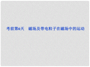 高三物理專題復習攻略 考前第6天 磁場及帶電粒子在磁場中的運動課件 新人教版（安徽專用）