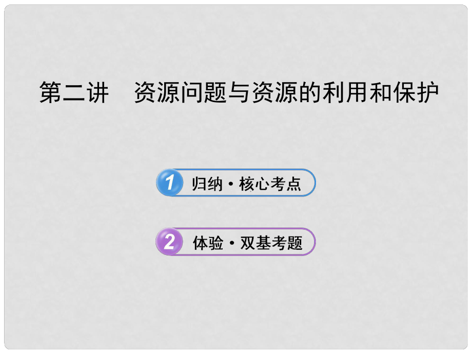 高考地理一輪 第二講 資源問題與資源的利用和保護(hù)課件 中圖版選修6_第1頁