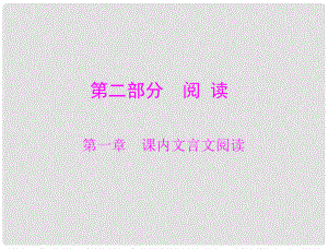 廣東省中考語文總復(fù)習(xí) 第二部分 第一章 課內(nèi)文言文閱讀課件 人教新課標(biāo)版