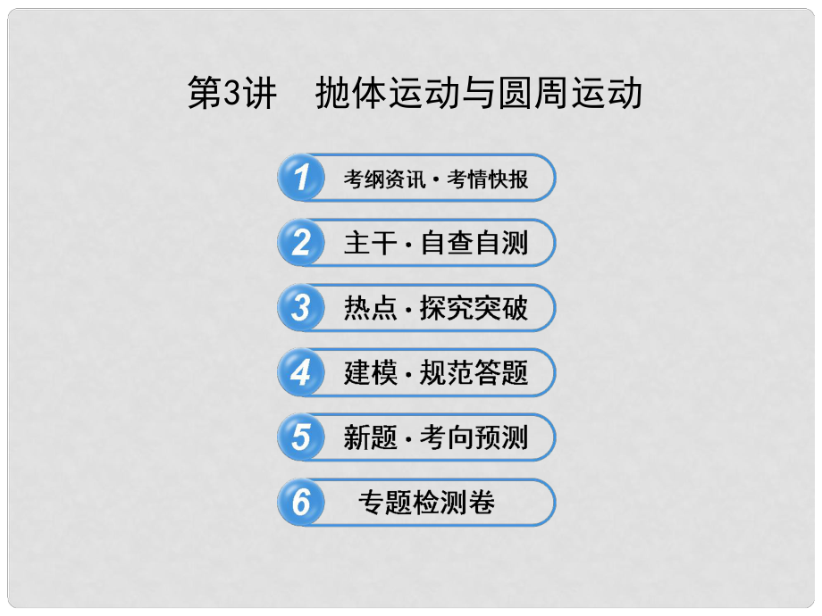 高考物理 熱點預(yù)測 2.3拋體運動與圓周運動課件_第1頁