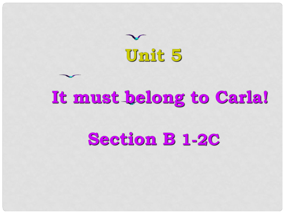 江西省抚州市金溪二中九年级英语全册《Unit 5 It must belong to Carla!》课件 人教新目标版_第1页