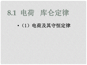 浙江省溫州市第十一中學(xué)高中物理 1.11 電荷 庫侖定律課件 新人教版選修11