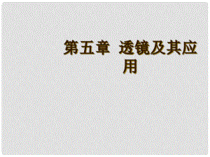 廣東省河源市中英文實驗學校中考物理 第五章 透鏡及其應用復習課件