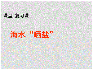 九年級(jí)全冊(cè)化學(xué) 第八單元 第二節(jié) 海水“曬鹽”課件 魯教版