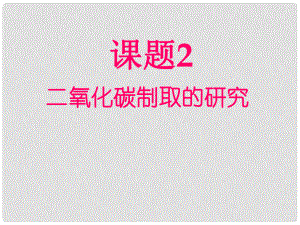 九年級化學(xué)上冊 第六單元 課題2 二氧化碳制取的研究課件 新人教版