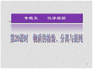 湖南省高考化學(xué)二輪復(fù)習(xí) 物質(zhì)的檢驗 分離與提純課件 新人教版