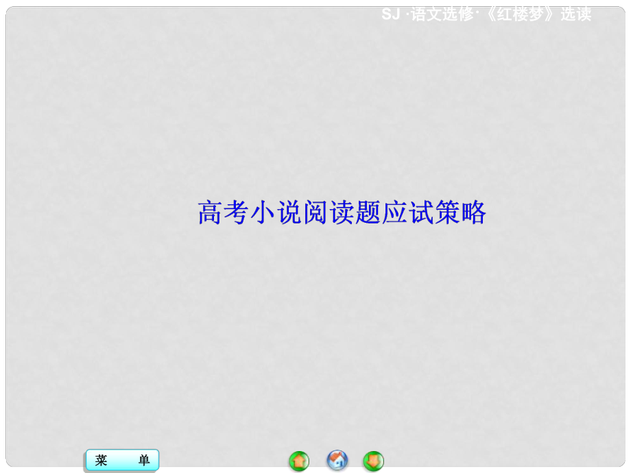 高中语文 选读高考小说阅读题应试策略课件 苏教版选修《红楼梦》_第1页