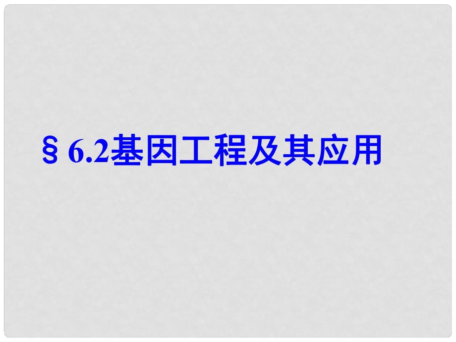 高中生物《第六章 第二節(jié) 基因工程及其應(yīng)用》課件5 新人教版必修2_第1頁