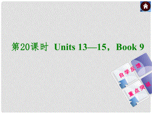 中考英語復(fù)習(xí)方案 第20課時 Book 9 Units 1315課件（自學(xué)反饋+重點突破）