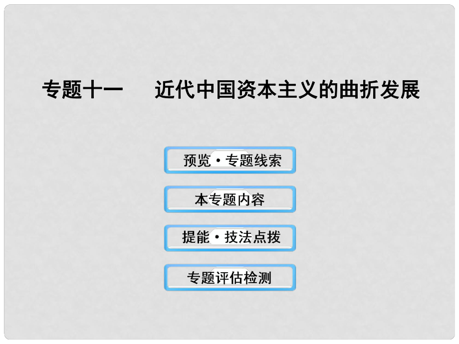 高三歷史 11 近代中國資本主義的曲折發(fā)展課件 人民版_第1頁