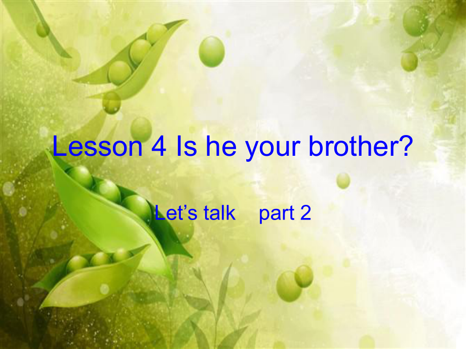 科普版英語(yǔ)四上Lesson 4Is he your brother課件3_第1頁(yè)