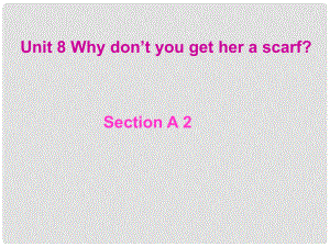 浙江省溫州市第二十中學(xué)八年級(jí)英語下冊(cè) Unit8 Why don’t you get her a scarf Section A 2課件 人教新目標(biāo)版