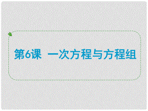 浙江省中考數(shù)學(xué)一輪復(fù)習(xí) 第6課 一次方程與方程組課件