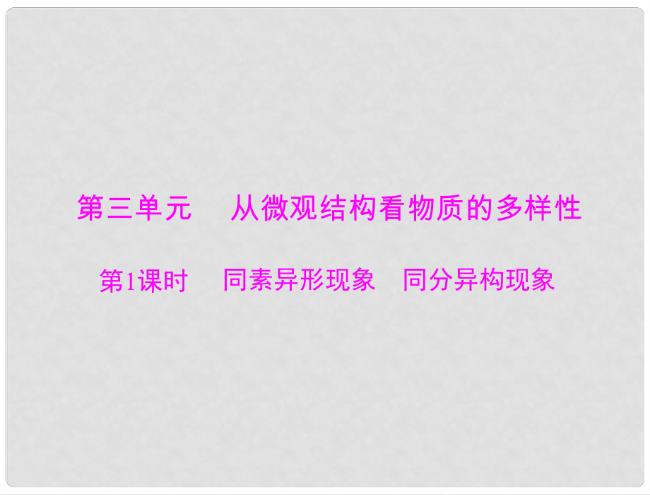 高中化學 專題一 第三單元 第1課時 同素異形現象 同分異構現象課件 蘇教版必修2_第1頁