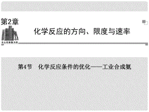 高中化學(xué)（情景導(dǎo)入+課前導(dǎo)讀+知識(shí)解惑+課堂演練）第二章 第4節(jié) 化學(xué)反應(yīng)條件的優(yōu)化 工業(yè)合成氨課件 魯科版選修4