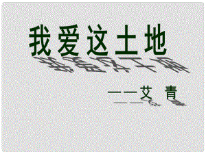 河南省范縣白衣閣鄉(xiāng)二中九年級(jí)語(yǔ)文下冊(cè) 第一單元《我愛(ài)這土地》課件 新人教版