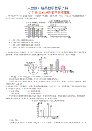 七年級數(shù)學下冊10數(shù)據(jù)的收集整理與描述小專題五從圖表中獲取信息習題新版人教版人教版