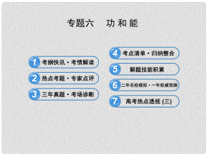 高考物理三輪沖刺 專題六 功和能課件