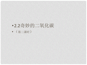 九年級化學全冊 第二章 第二節(jié) 奇妙的二氧化碳課件 滬教版