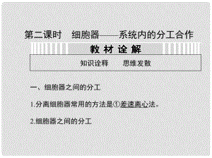 高三生物一輪復習 第二單元 第二課時細胞器 系統(tǒng)內的分工合作課件 新人教版