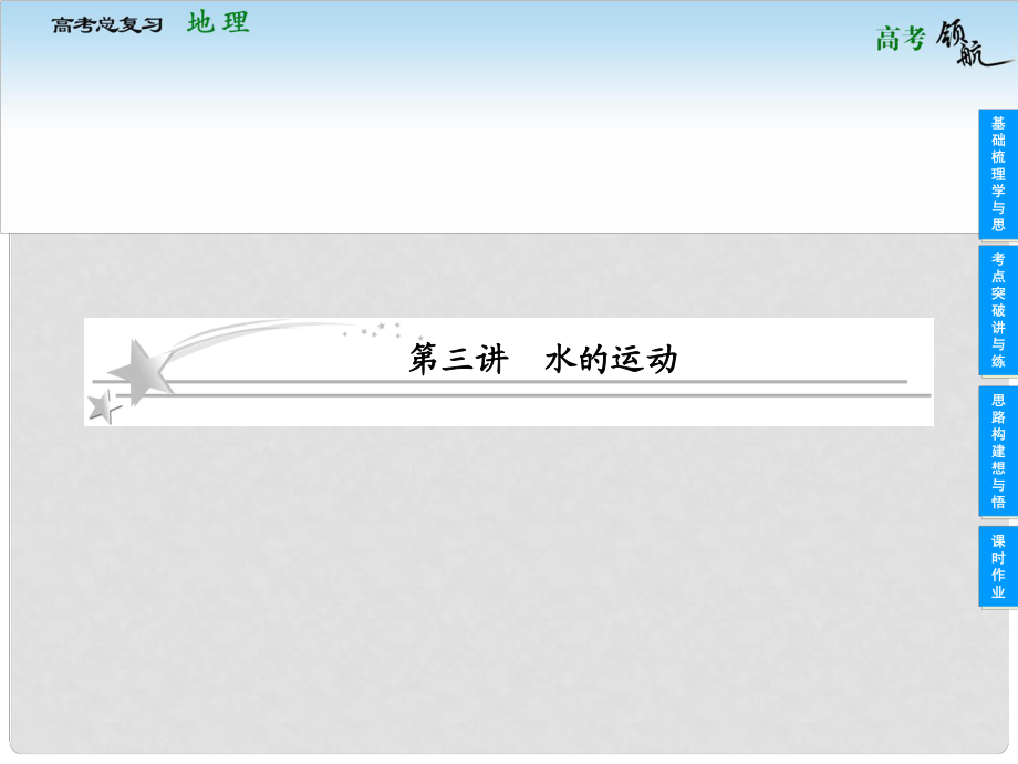 高考地理总复习 23 水的运动课件 中图版必修1_第1页