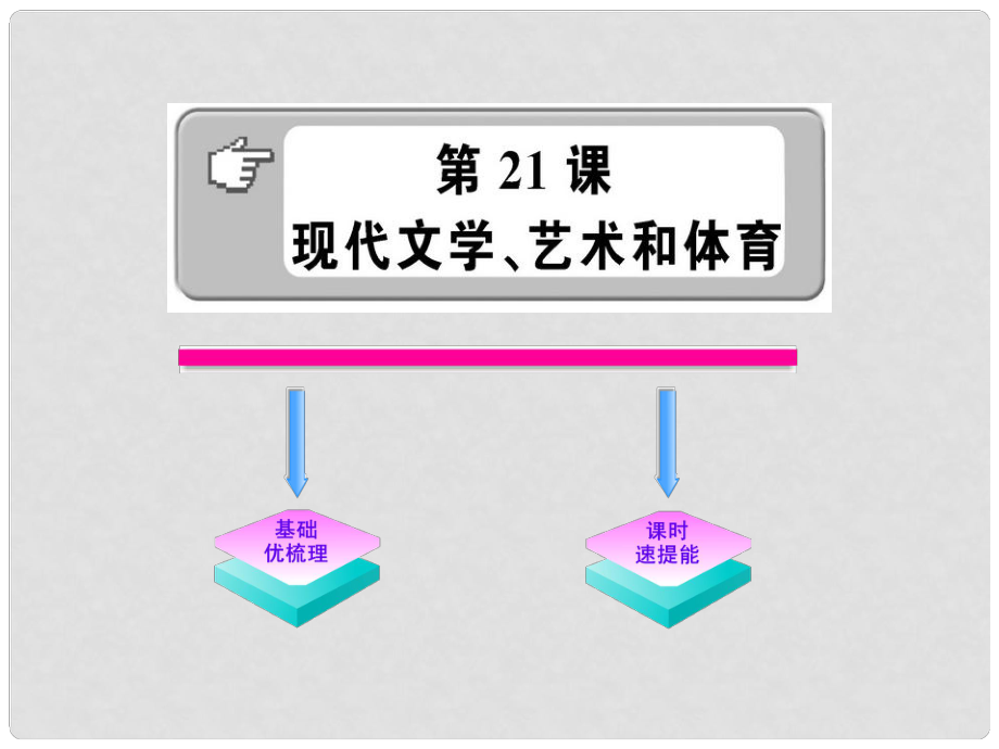 1011版九年級(jí)歷史下冊(cè) 821《現(xiàn)代文學(xué)、藝術(shù)和體育》課件 岳麓版_第1頁