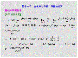 高考數(shù)學(xué) 第二章 第十一節(jié) 變化率與導(dǎo)數(shù)、導(dǎo)數(shù)的計(jì)算課件 文