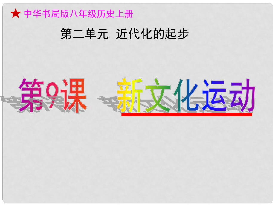 云南省麻栗坡縣董干中學八年級歷史上冊 第9課 新文化運動課件 中華書局版_第1頁