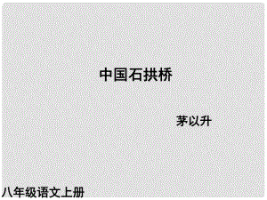 重慶市萬州分水中學八年級語文上冊 11 中國石拱橋課件 新人教版