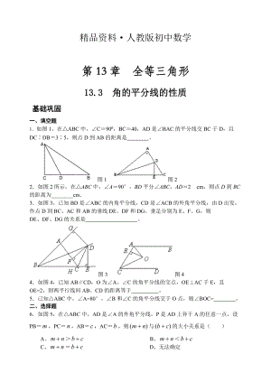 人教版 小学8年级 数学上册 第13章三角形全等的条件训练题3