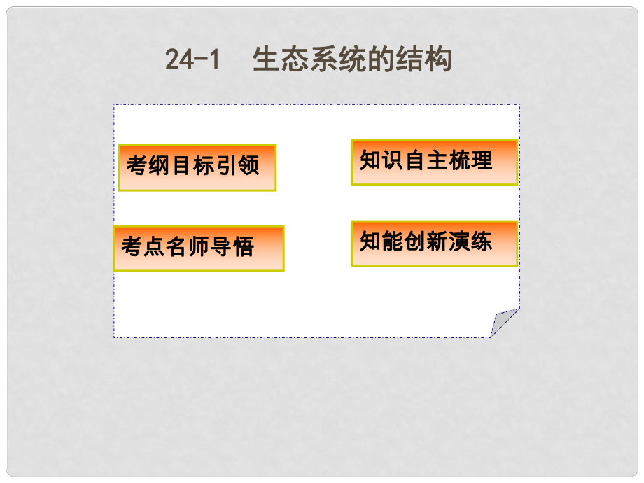 高三生物3年高考2年模擬 241生態(tài)系統(tǒng)的結(jié)構(gòu)課件_第1頁