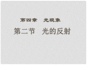 重庆市涪陵九中八年级物理上册《4.2 光的反射》课件 新人教版