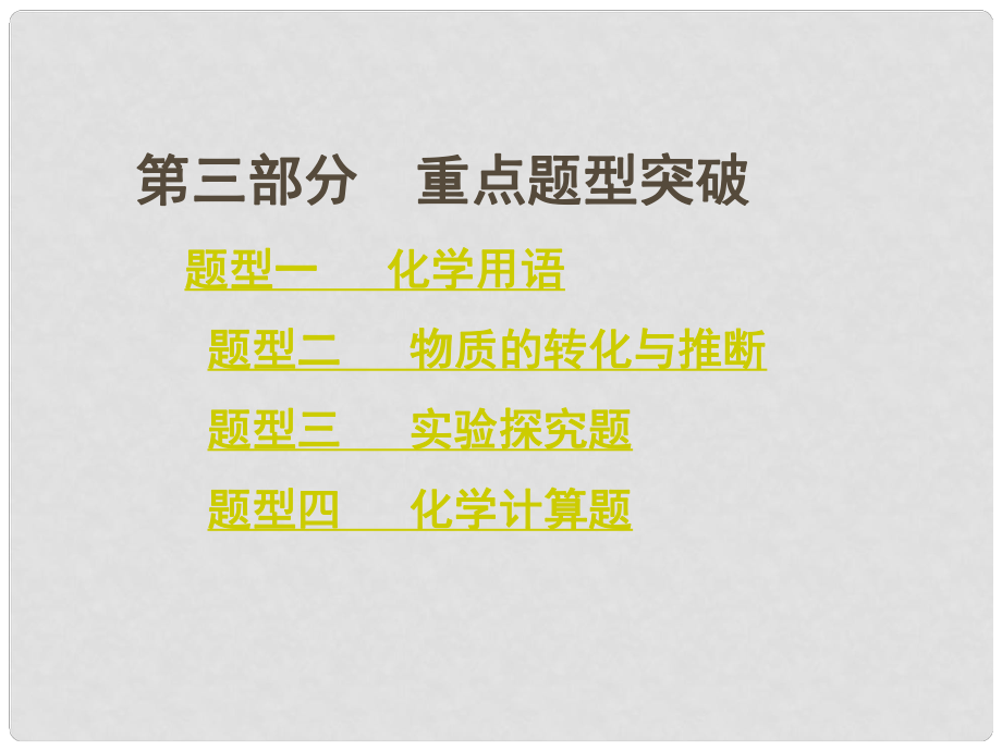 四川省中考化學(xué)總復(fù)習(xí) 第三部分 重點題型突破課件 新人教版_第1頁