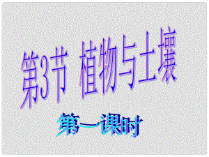 浙江省新昌縣西郊中學(xué)八年級(jí)科學(xué)下冊(cè) 第三章 第3節(jié)《植物與土壤》課件1 浙教版