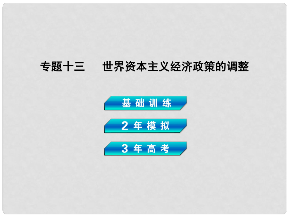 高考歷史總復(fù)習 專題十三 世界資本主義經(jīng)濟政策的調(diào)整課件 岳麓版_第1頁