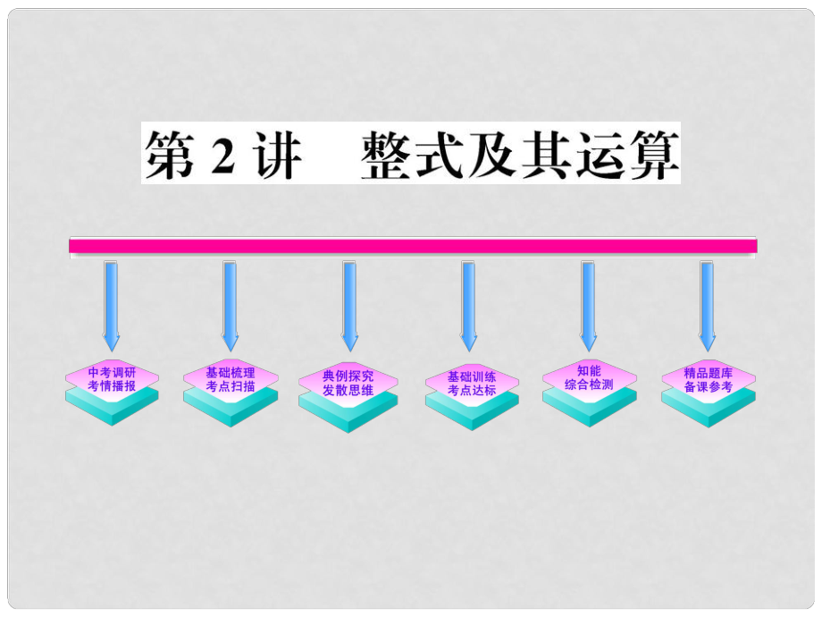 山東省陽信縣第一實驗學(xué)校中考數(shù)學(xué)一輪復(fù)習(xí) 第2講 整式及其運算課件_第1頁