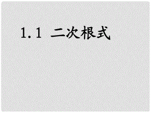 浙江省泰順縣羅陽(yáng)二中八年級(jí)數(shù)學(xué)下冊(cè) 1.1 二次根式課件 浙教版