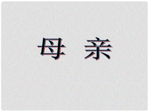 河南省濮陽(yáng)市南樂(lè)縣西邵中學(xué)八年級(jí)語(yǔ)文下冊(cè)《第2課 我的母親》課件 新人教版