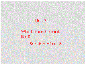 河南省鄭州市第九十六中七年級英語 Unit7 What does he look like Section A1a—3 課件 人教新目標版