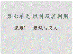 江蘇省無錫市濱湖中學(xué)九年級化學(xué)上冊《第七單元 燃料及其利用》課題1 燃燒和滅火課件 （新版）新人教版