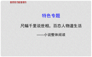 高考語文一輪復習 尺幅千里說世相百態(tài)人物道生活 小說整體閱讀配套特色專題課件 蘇教版