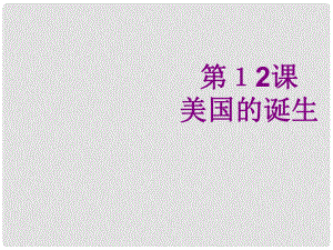 湖北省武漢為明實(shí)驗(yàn)學(xué)校九年級歷史上冊 第12課 美國的誕生課件 新人教版