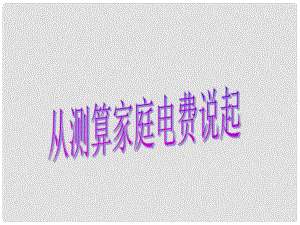 江西省吉安縣油田中學(xué)九年級(jí)物理全冊 16.1 從測算家庭電費(fèi)說起課件 （新版）滬科版