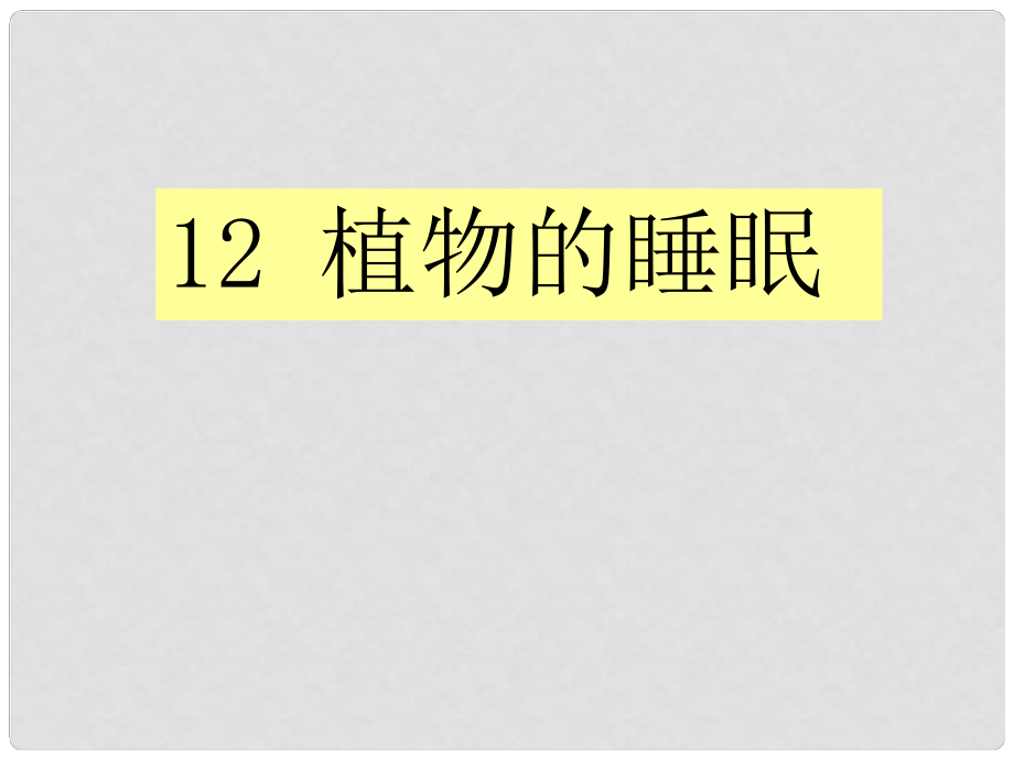 三年級語文上冊 第12課《植物的睡眠》課件2 西師大版_第1頁