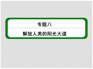 高考?xì)v史總復(fù)習(xí) （知識(shí)回顧+能力探究+知識(shí)整合+課后作業(yè)） 第一部分 政治文明史 專題八 解放人類的陽(yáng)光大道課件 人民版