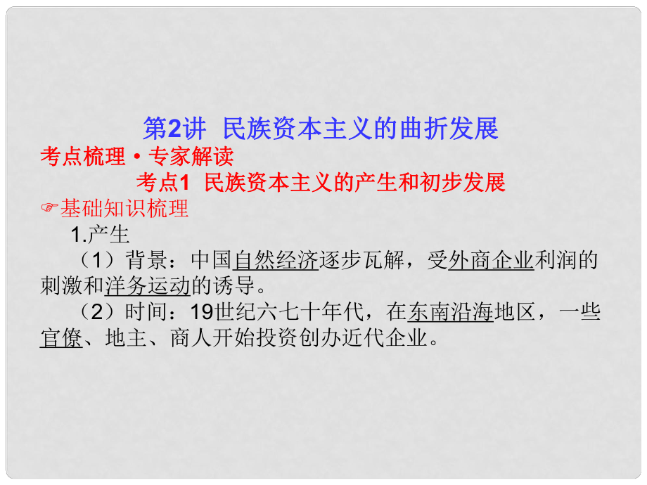 高考历史 112 民族资本主义的曲折发展课件 新人教版_第1页