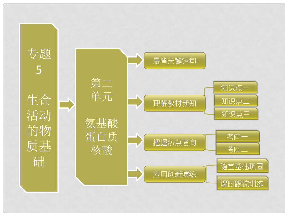 高中化學(xué) 第一部分 專題5 第二單元 氨基酸 蛋白質(zhì) 核酸課件 蘇教版選修5_第1頁