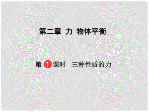 山東省泰安市肥城二中高三物理二輪復(fù)習(xí) 第2章 第1課時(shí) 三種性質(zhì)的力課件