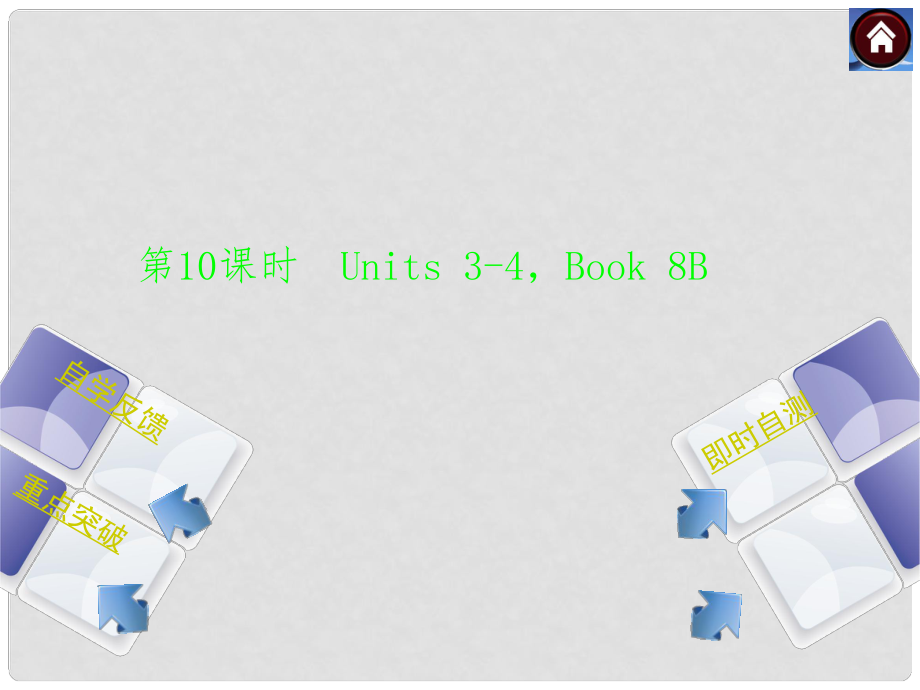 中考英語復(fù)習(xí)方案 第10課時(shí) Book 8B Units 34權(quán)威課件（自學(xué)反饋+重點(diǎn)突破+即時(shí)自測+以真題為例）_第1頁