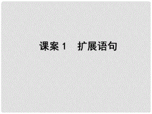 高考語文一輪復(fù)習(xí)課件：專題13擴展語句,壓縮語段 課案1 擴展語句課件